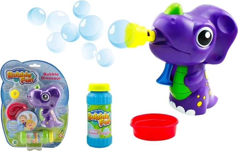Dinosaur Bubble Blower with 60 ml Refill – Purple