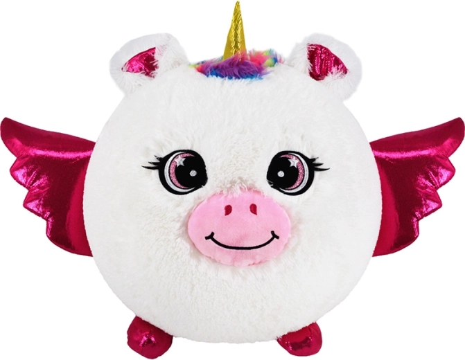 Täispuhutav plüüsist valge ükssarvik 30 cm