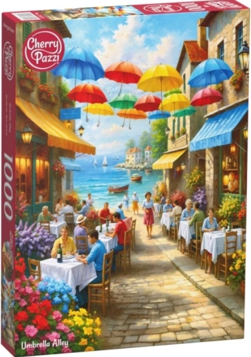 Puzzle CHERRY PAZZI Tänav vihmavarjudega 1000 tükki