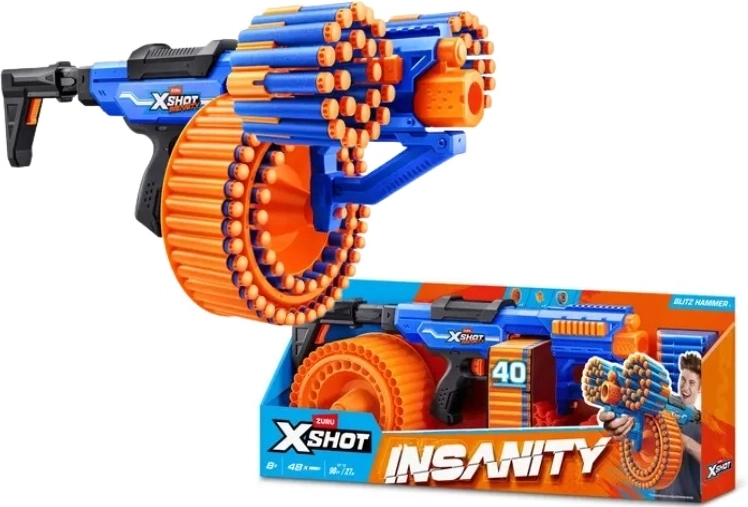 ZURU X-SHOT Insanity Blitz Hammer vahtnoolemängu blaster - 1 tk