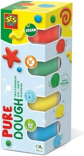 SES Pure vegan plastiliin 4× 90 g