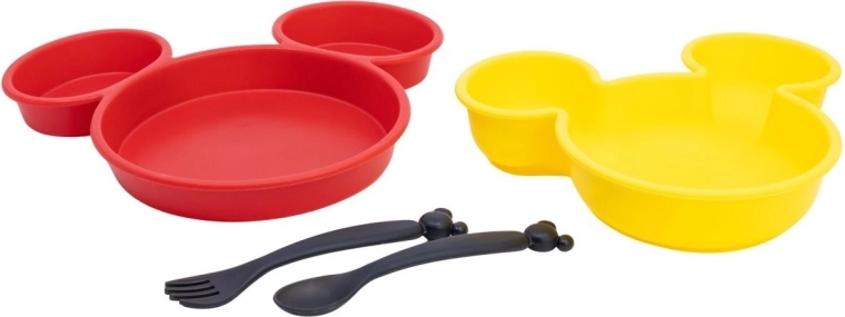 Stor laste söögikomplekt 4in1 Mickey Mouse punane/kollane
