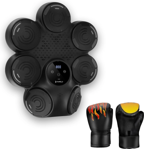 Elektrooniline boksitreeningu sihtmärk HMS TB30 LED-i ja Bluetoothiga, koos kinnastega