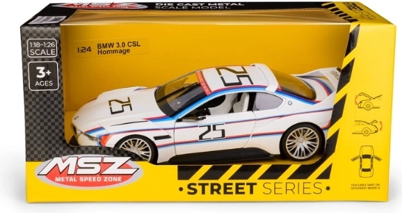Kogumismudel MSZ BMW 3.0 CSL Hommage mõõtkavas 1:24, valge