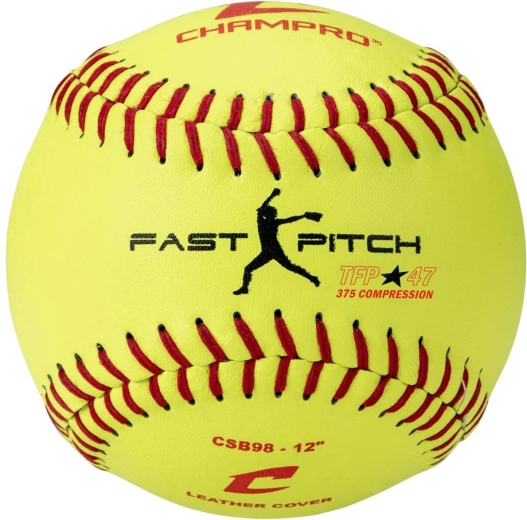 CHAMPRO fastpitch softballipall 12" kollane nahast - 1 tk