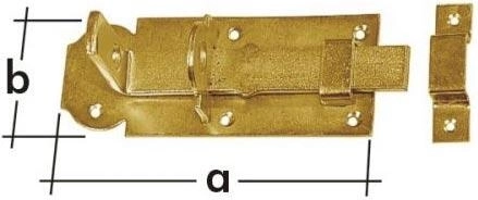 Straight locking bolt 100 × 45 × 5 mm, yellow zinc plating