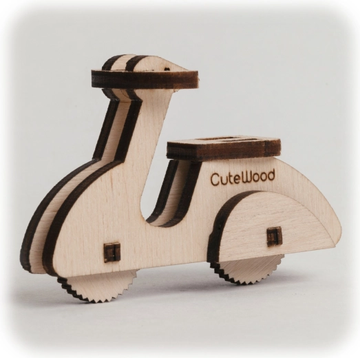 CuteWood puidust 3D pusle mopeed