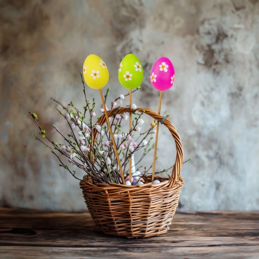Easter Decorative Picks with Eggs, 12 Pieces