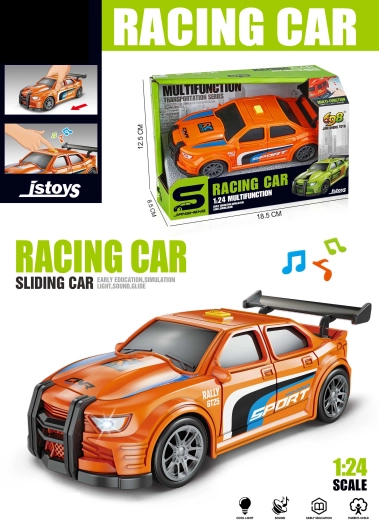 Võidusõiduauto efektidega 16 cm – oranž