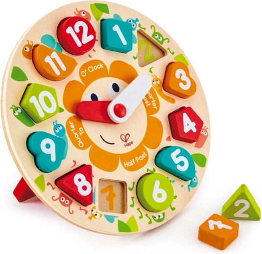 Wooden Children's Puzzle Clock with Stand