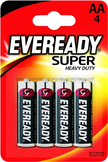 Energizer Eveready Super Heavy Duty AA batteries 1.5 V, 4 pcs