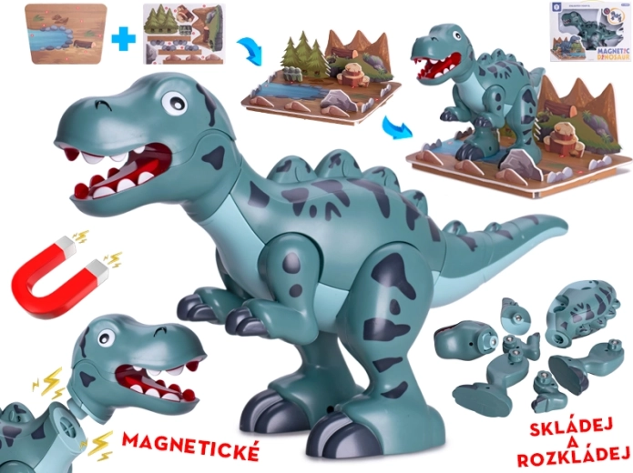Magnetic Dinosaur T‑Rex 28 cm – interactive building figures with accessories
