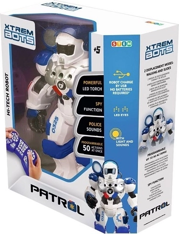 Xtrem Bots Patrol Bot – programmable remote-control police robot