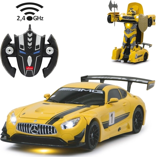 Jamara Mercedes-Benz AMG GT3 Transforming RC Car/Robot 1:14 Yellow 2.4 GHz