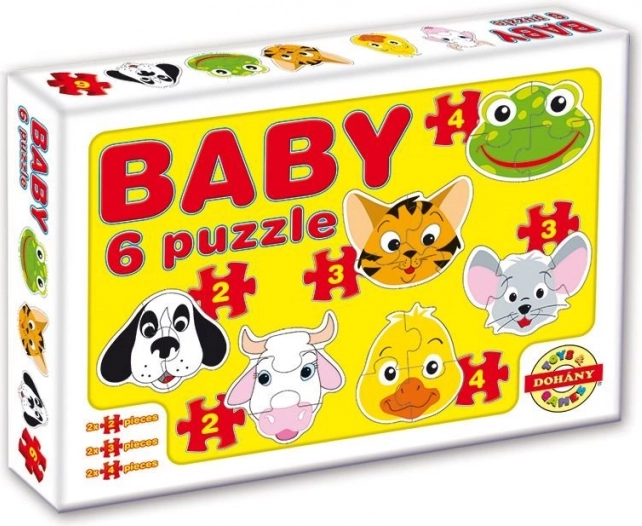 Dohány laste pusle „Safari loomapead” 6-in-1