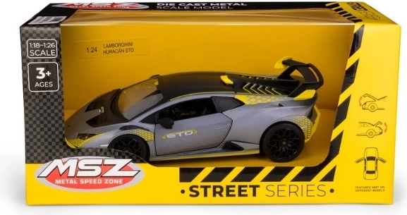Lamborghini Huracán STO automudel mõõtkavas 1:24, hõbehall