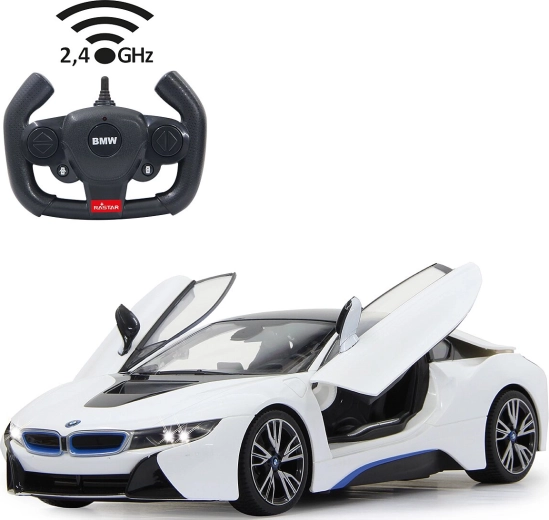 Jamara BMW i8 remote-controlled car 1:14 white 2.4 GHz with opening doors