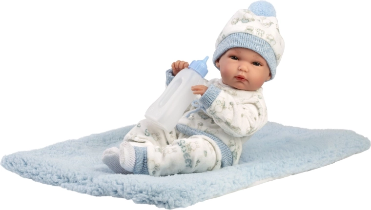 Llorens New Born baby boy – realistic newborn doll for water play, 35 cm