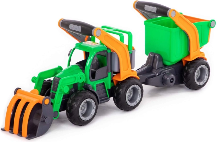 GripTruck Tractor with Front Loader and Trailer