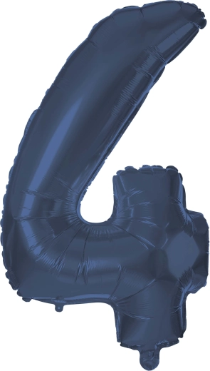 Foil Balloon Number 4 30 cm Blue TORO