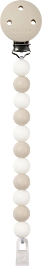 Nattou silikoonist lutiklips clay/white (BPA-vaba)