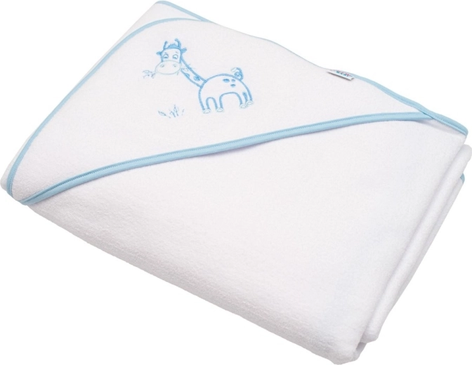 Laste froteerätik kapuutsiga New Baby kaelkirjak 100 × 100 cm valge