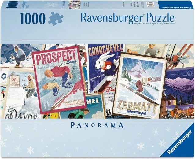 Ravensburger panoraampusle Vanad suusaplakatid 1000 tükki