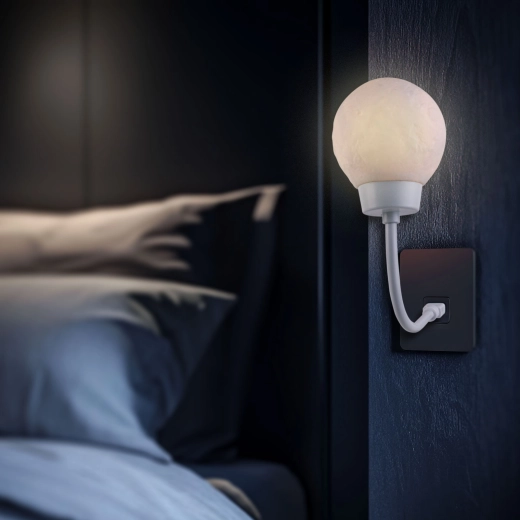 Soe valge USB-ga kuupaiste öölamp