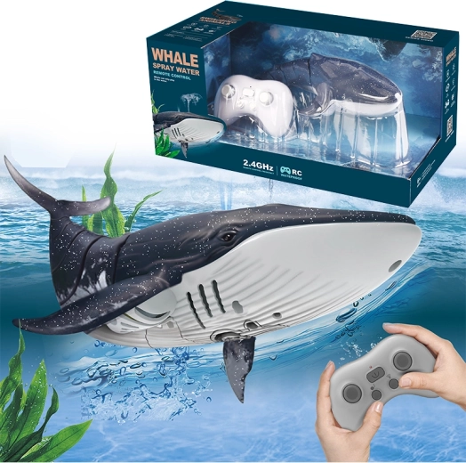 RC Bryde's whale with water fountain, black