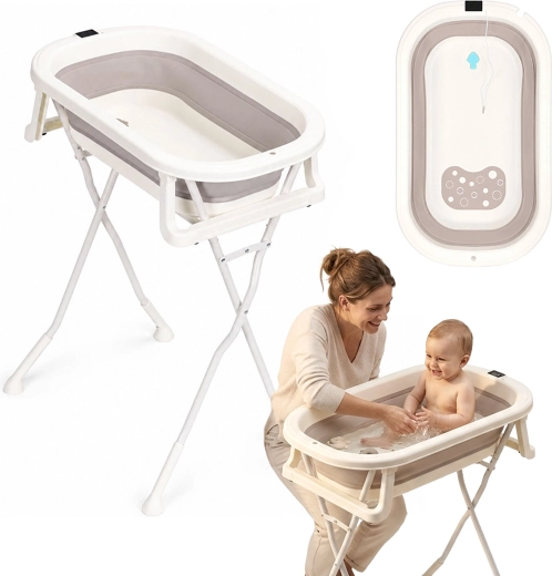 Ecotoys kokkupandav laste vann alusraamil äravoolu ja LCD-termomeetriga