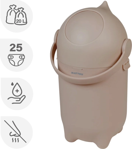 Nattou mähkmekorv Dropy taupe 20 l