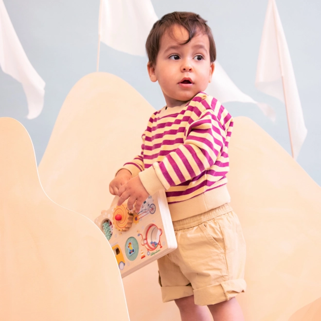 Wooden Activity Panel: Adventures on the Go