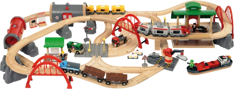 Deluxe train set with sounds and lights in a plastic box