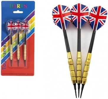 Throwing Darts with USA Flag, 15 cm, Plastic Tips, Set of 3