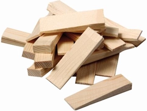 Wooden installation shims 65 × 18 × 12–1 mm, 20 pcs