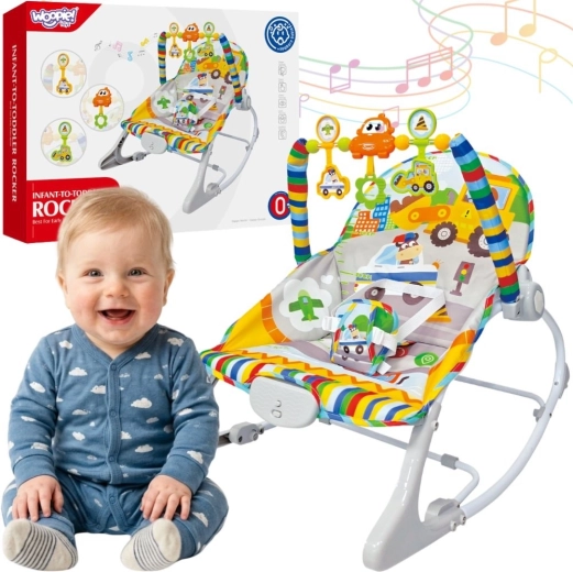 Woopie baby interaktiivne beebilamamistool vibratsioonide ja mängukaarega, mitmevärviline