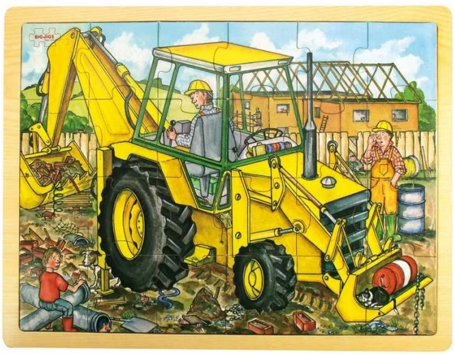 Bigjigs Toys puidust pusle ekskavaator 24 tükki