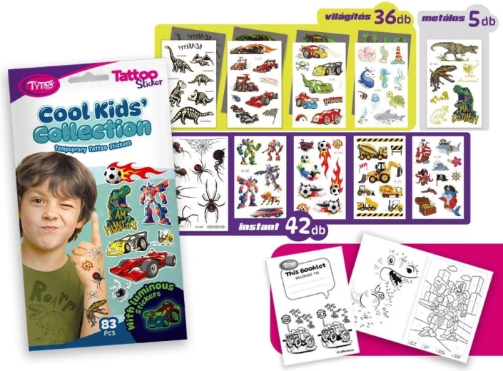 Ajutiste tätoveeringute komplekt Cool Kids’ Collection – 1 tk