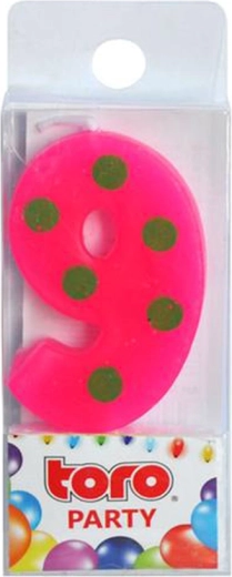 Cake Candle Number 9 TORO, pick-in 4.5 cm
