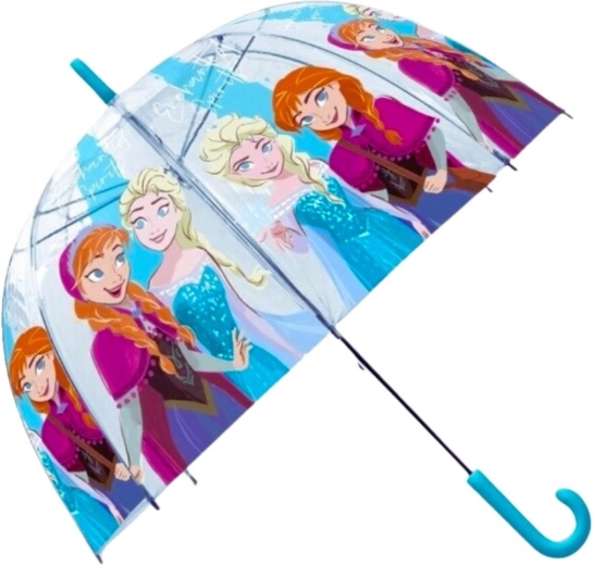 Läbipaistev automaatne vihmavari FROZEN (Lumekuninganna)
