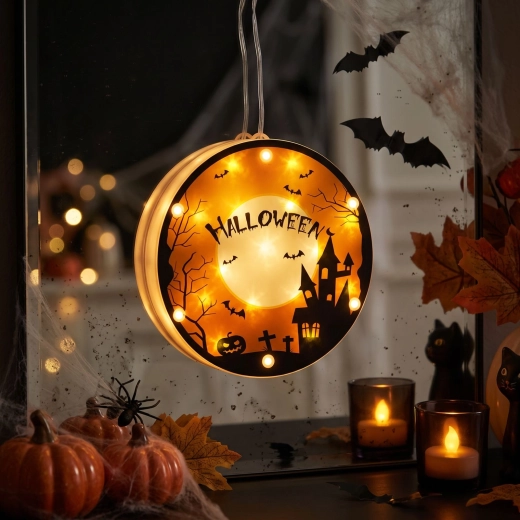 Halloweeni 3D dekoratiivne LED-patareilamp