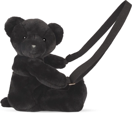 Doudou plüüsist üle õla kantav kott karuke, must 30 cm
