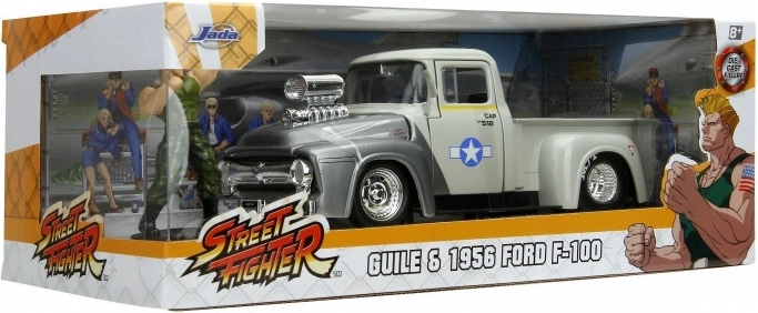 Metallist mudel 1956 Ford F-100 pikap 1:24 koos figuuriga STREET FIGHTER – Guile