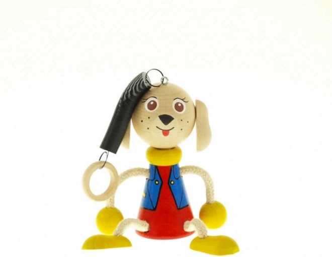 Spring dog wooden hanging toy