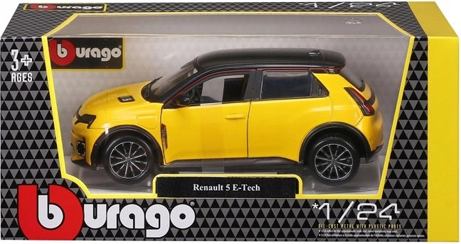 Bburago Renault 5 E‑Tech electric 1:24 yellow die-cast metal model