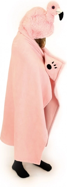 Cozy Noxxiez flamingo – soe laste tekk kapuutsi ja käpakujuliste taskutega