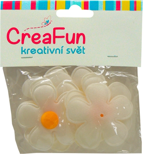 Textile flowers for crafting, 10 pcs, diameter 4.5 cm