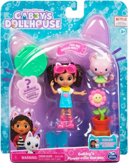 Väike komplekt GABBY’S DOLLHOUSE – Gabi haldjakasside aed tarvikutega
