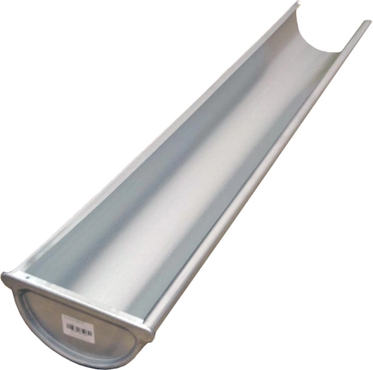 Left end gutter 330 mm, length 1 m, galvanized steel