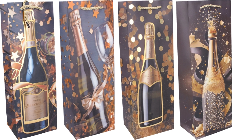 Gift bottle bag M 35 × 12 × 9 cm – year-round